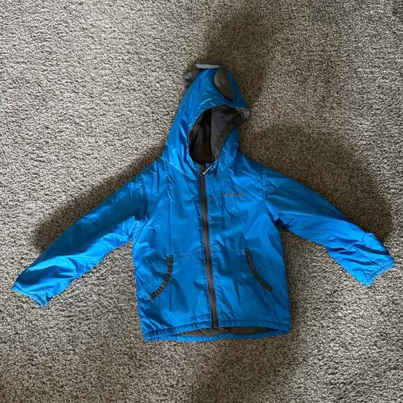 Columbia Blue Fleece Lined Dinosaur Dragon Hooded Jacket Boys Size 3T - Picture 1 of 3